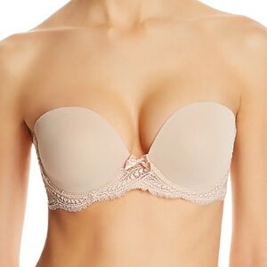Simone Perele Eden Strapless Lace Bra - Cream
